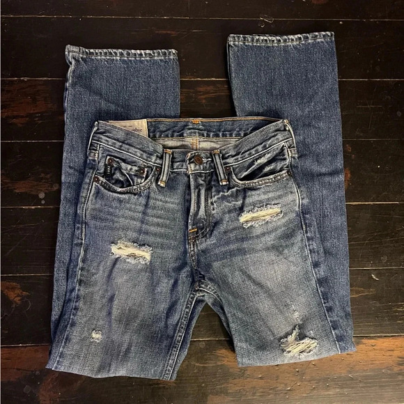 Abercrombie & Fitch Kids Classic Straight Distressed Jeans - Picture 3 of 8